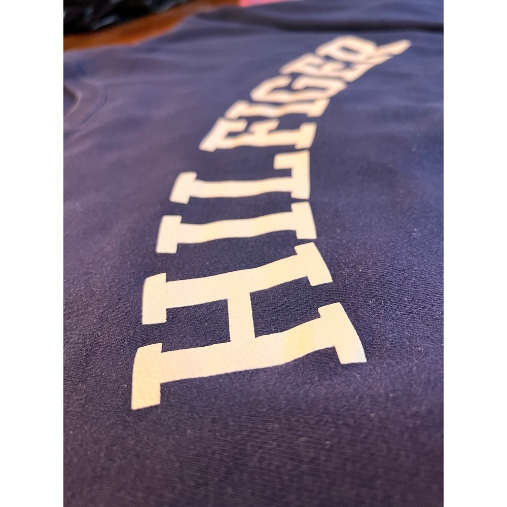 Vintage Tommy Hilfiger Navy Blue Arched Logo Crewneck Sweatshirt XL 90s Style - Picture 3 of 8